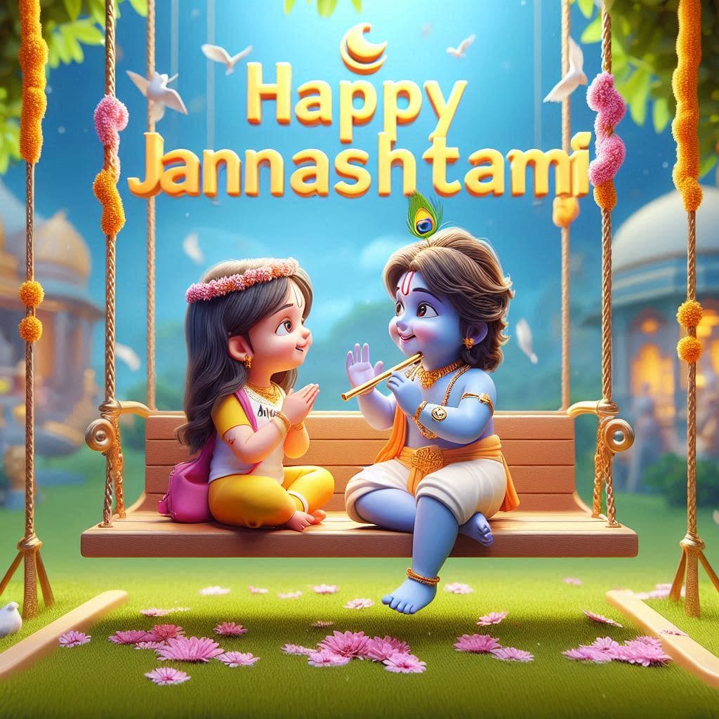 Krishna janmashtami ai image hd download