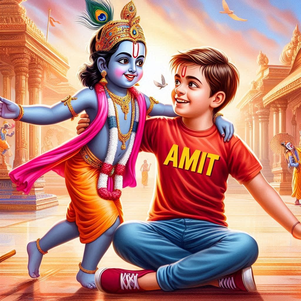 Krishna janmashtami ai image prompts download free 2024