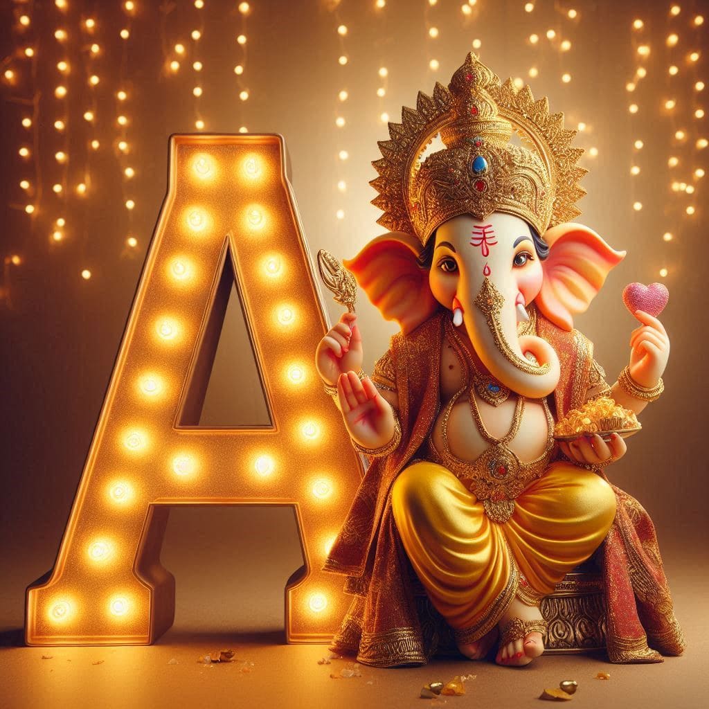 Ganesh Chaturthi 3D Name Art Ai Image