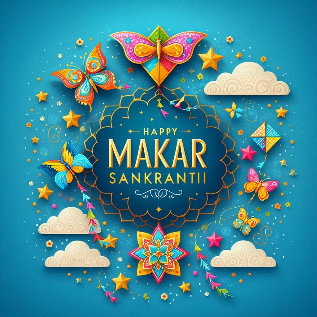 Happy Makar Sankranti Banner Background Design